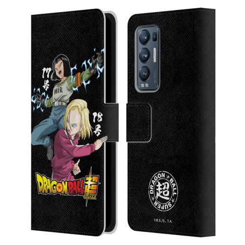 Dragon Ball Super Universe Survival Characters Android 17 & 18 Leather Book Wallet Case Cover For OPPO Find X3 Neo / Reno5 Pro+ 5G