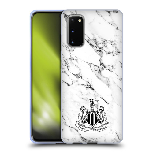 Newcastle United Football Club Crest White Marble Soft Gel Case for Samsung Galaxy S20 / S20 5G