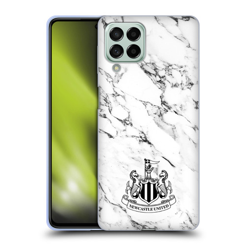 Newcastle United Football Club Crest White Marble Soft Gel Case for Samsung Galaxy M53 (2022)