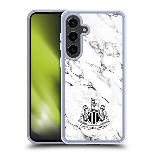 Newcastle United Football Club Crest White Marble Soft Gel Case for Samsung Galaxy S24+ 5G