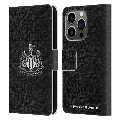 Newcastle United Football Club Crest Distressed Leather Book Wallet Case Cover For Apple iPhone 14 Pro