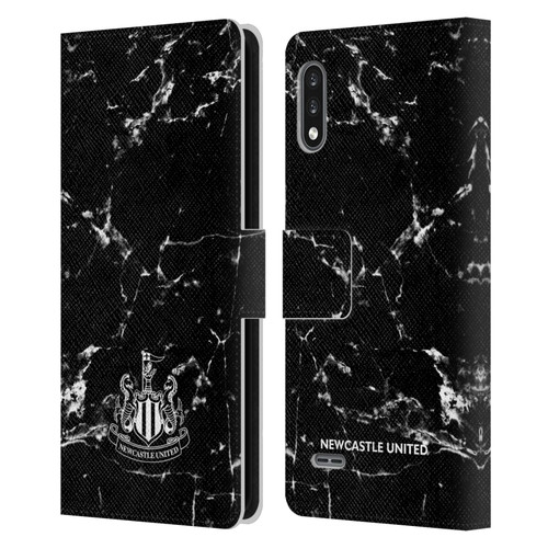 Newcastle United Football Club Crest Black Marble Leather Book Wallet Case Cover For LG K22