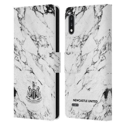 Newcastle United Football Club Crest White Marble Leather Book Wallet Case Cover For LG K22