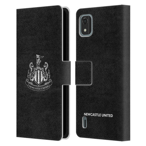 Newcastle United Football Club Crest Distressed Leather Book Wallet Case Cover For Nokia C2 2nd Edition