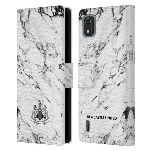 Newcastle United Football Club Crest White Marble Leather Book Wallet Case Cover For Nokia C2 2nd Edition