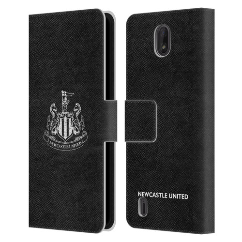 Newcastle United Football Club Crest Distressed Leather Book Wallet Case Cover For Nokia C01 Plus/C1 2nd Edition