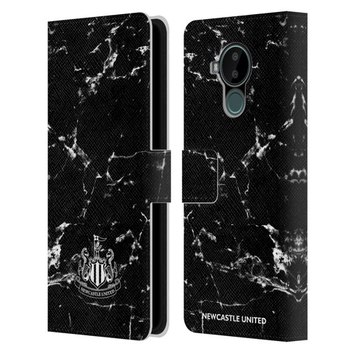 Newcastle United Football Club Crest Black Marble Leather Book Wallet Case Cover For Nokia C30