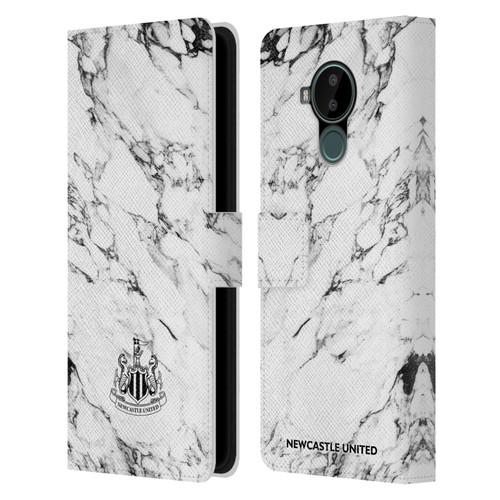 Newcastle United Football Club Crest White Marble Leather Book Wallet Case Cover For Nokia C30
