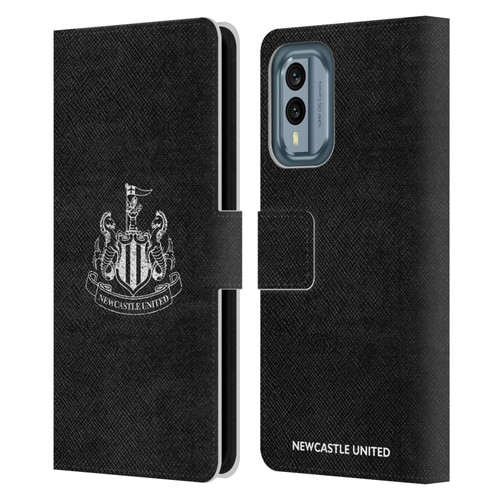 Newcastle United Football Club Crest Distressed Leather Book Wallet Case Cover For Nokia X30