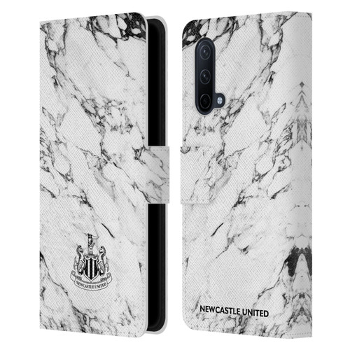 Newcastle United Football Club Crest White Marble Leather Book Wallet Case Cover For OnePlus Nord CE 5G