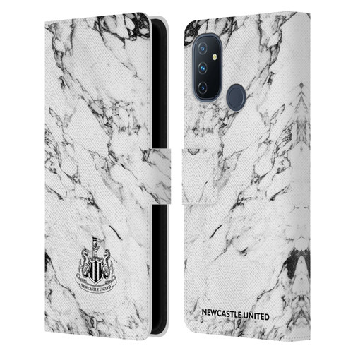Newcastle United Football Club Crest White Marble Leather Book Wallet Case Cover For OnePlus Nord N100