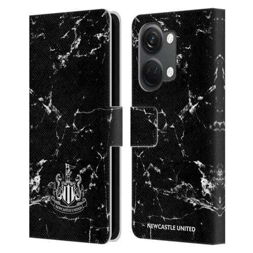 Newcastle United Football Club Crest Black Marble Leather Book Wallet Case Cover For OnePlus Nord 3 5G