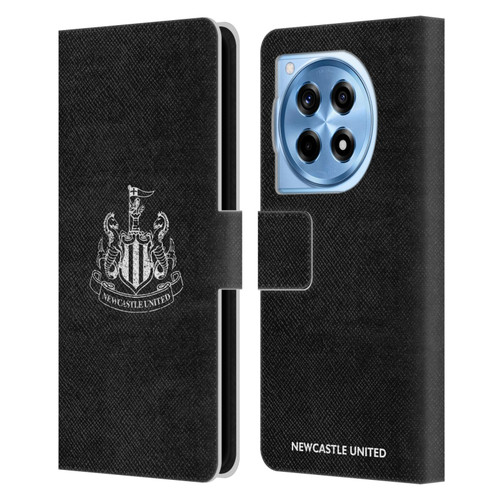 Newcastle United Football Club Crest Distressed Leather Book Wallet Case Cover For OnePlus 12R