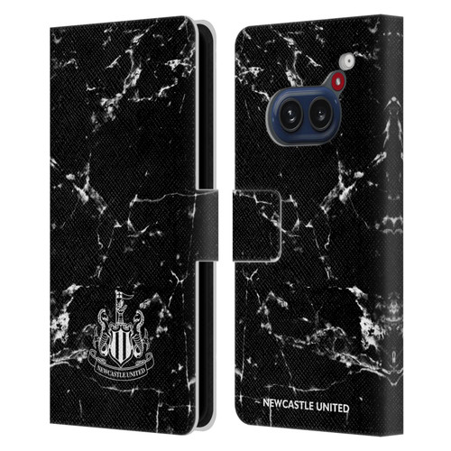 Newcastle United Football Club Crest Black Marble Leather Book Wallet Case Cover For Nothing Phone (2a)