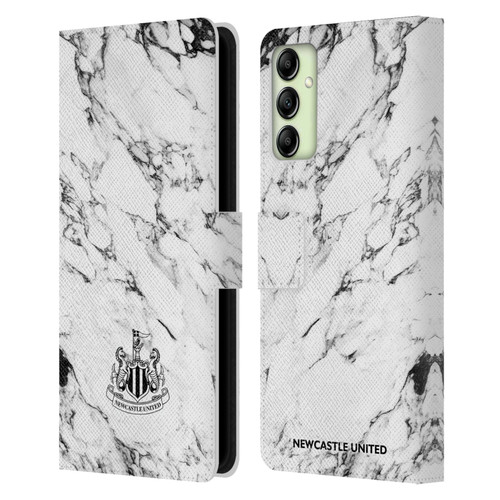 Newcastle United Football Club Crest White Marble Leather Book Wallet Case Cover For Samsung Galaxy A14 5G Newcastle United Football Club Crest White Marble Leather Book Wallet Case Cover For Samsung Galaxy A14 5G