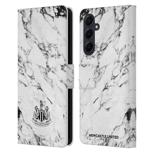 Newcastle United Football Club Crest White Marble Leather Book Wallet Case Cover For Samsung Galaxy A55 5G Newcastle United Football Club Crest White Marble Leather Book Wallet Case Cover For Samsung Galaxy A55 5G