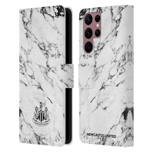 Newcastle United Football Club Crest White Marble Leather Book Wallet Case Cover For Samsung Galaxy S22 Ultra 5G Newcastle United Football Club Crest White Marble Leather Book Wallet Case Cover For Samsung Galaxy S22 Ultra 5G