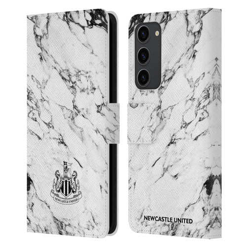 Newcastle United Football Club Crest White Marble Leather Book Wallet Case Cover For Samsung Galaxy S23+ 5G Newcastle United Football Club Crest White Marble Leather Book Wallet Case Cover For Samsung Galaxy S23+ 5G