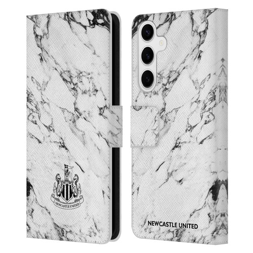 Newcastle United Football Club Crest White Marble Leather Book Wallet Case Cover For Samsung Galaxy S24+ 5G Newcastle United Football Club Crest White Marble Leather Book Wallet Case Cover For Samsung Galaxy S24+ 5G