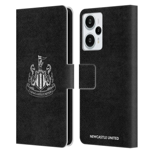 Newcastle United Football Club Crest Distressed Leather Book Wallet Case Cover For Xiaomi Redmi Note 12T