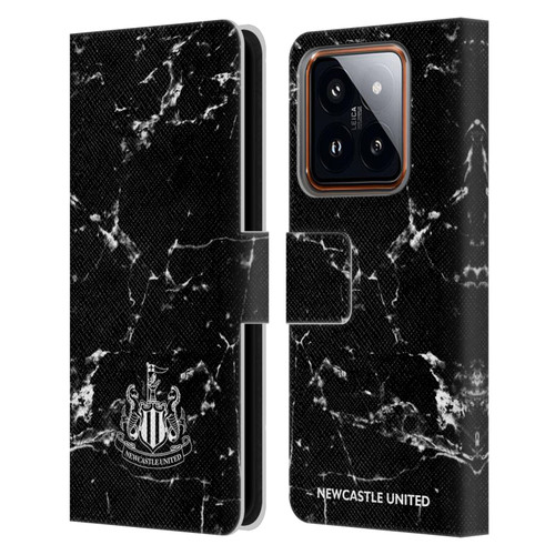 Newcastle United Football Club Crest Black Marble Leather Book Wallet Case Cover For Xiaomi 14
