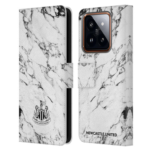 Newcastle United Football Club Crest White Marble Leather Book Wallet Case Cover For Xiaomi 14