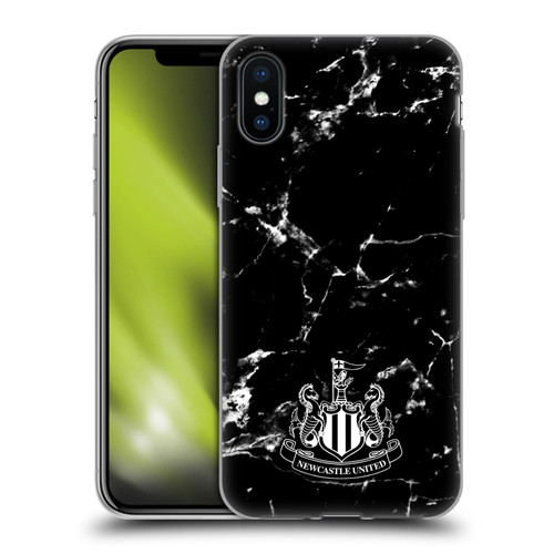 Newcastle United Football Club Crest Black Marble Soft Gel Case for Apple iPhone X / iPhone XS