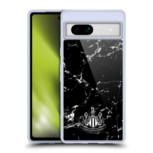 Newcastle United Football Club Crest Black Marble Soft Gel Case for Google Pixel 7a