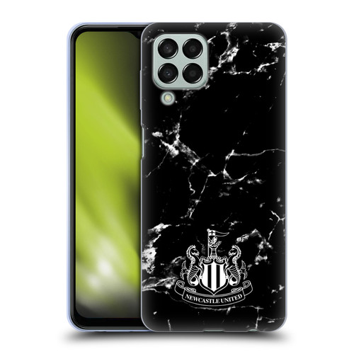 Newcastle United Football Club Crest Black Marble Soft Gel Case for Samsung Galaxy M33 (2022)