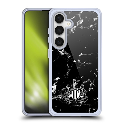 Newcastle United Football Club Crest Black Marble Soft Gel Case for Samsung Galaxy S24 5G