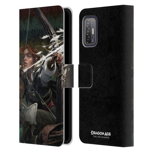 EA Bioware Dragon Age The Veilguard Graphics Harding Leather Book Wallet Case Cover For HTC Desire 21 Pro 5G