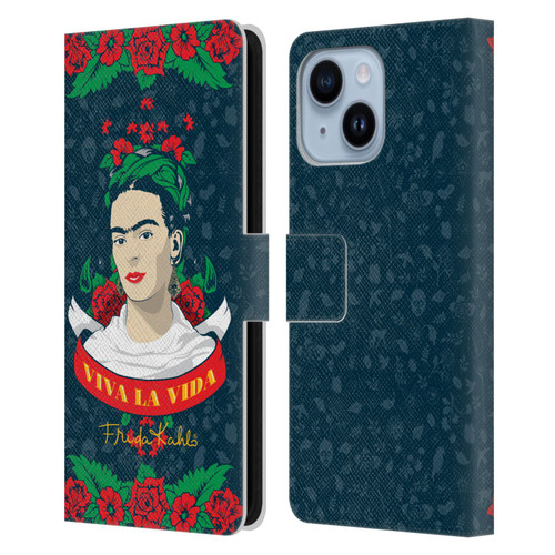 Frida Kahlo Icons Viva La Vida Leather Book Wallet Case Cover For Apple iPhone 14 Plus