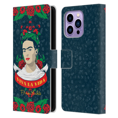 Frida Kahlo Icons Viva La Vida Leather Book Wallet Case Cover For Apple iPhone 14 Pro Max