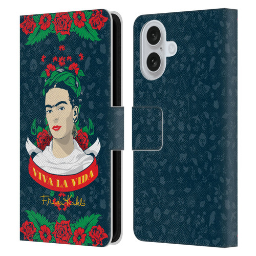 Frida Kahlo Icons Viva La Vida Leather Book Wallet Case Cover For Apple iPhone 16