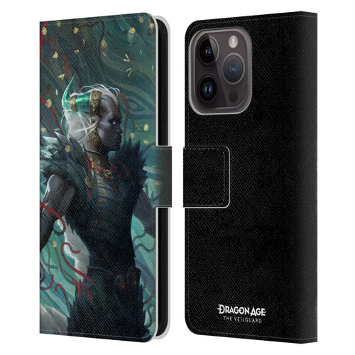 EA Bioware Dragon Age The Veilguard Graphics Taash Leather Book Wallet Case Cover For Apple iPhone 15 Pro