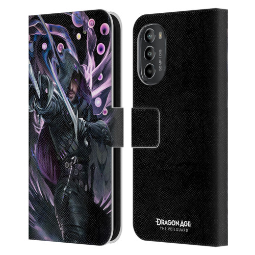 EA Bioware Dragon Age The Veilguard Graphics Lucanis Leather Book Wallet Case Cover For Motorola Moto G82 5G