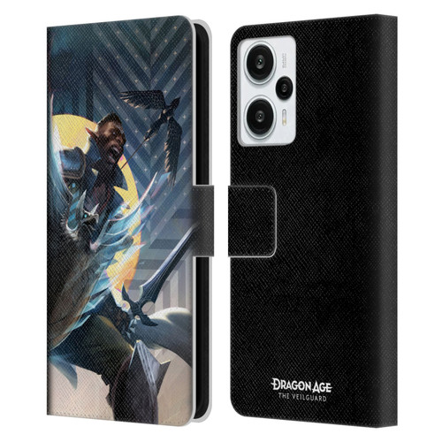 EA Bioware Dragon Age The Veilguard Graphics Davrin Leather Book Wallet Case Cover For Xiaomi Redmi Note 12T