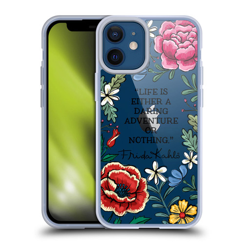 Frida Kahlo Art & Quotes Daring Adventure Soft Gel Case for Apple iPhone 12 Mini