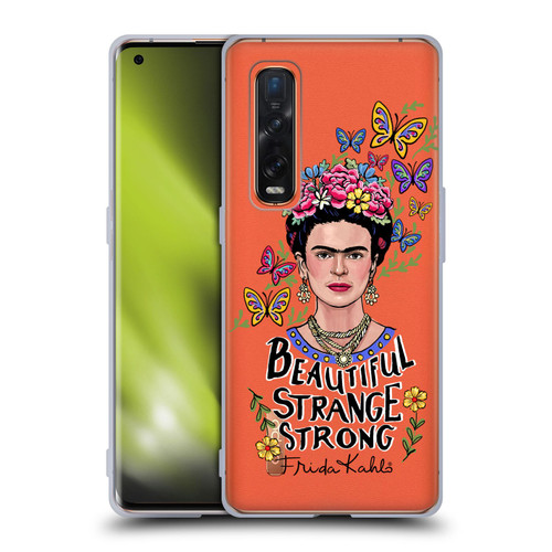 Frida Kahlo Art & Quotes Beautiful Woman Soft Gel Case for OPPO Find X2 Pro 5G