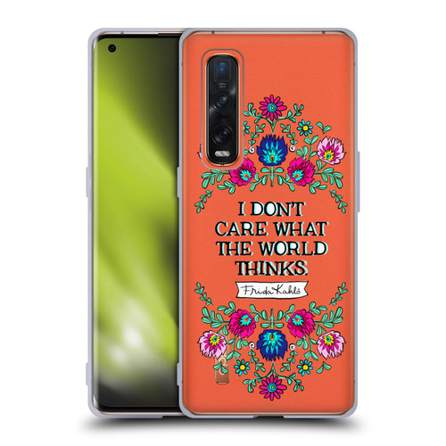 Frida Kahlo Art & Quotes Confident Woman Soft Gel Case for OPPO Find X2 Pro 5G