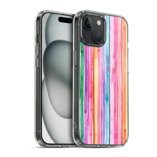 Ninola Colorful Geometric Rainbow Stripes Soft Gel Case for Apple iPhone 15 & MagSafe