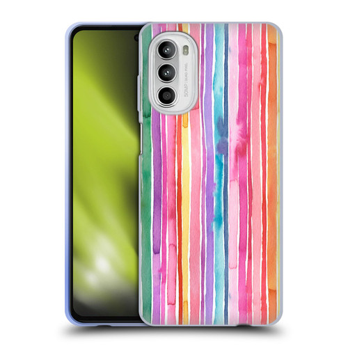 Ninola Colorful Geometric Rainbow Stripes Soft Gel Case for Motorola Moto G52