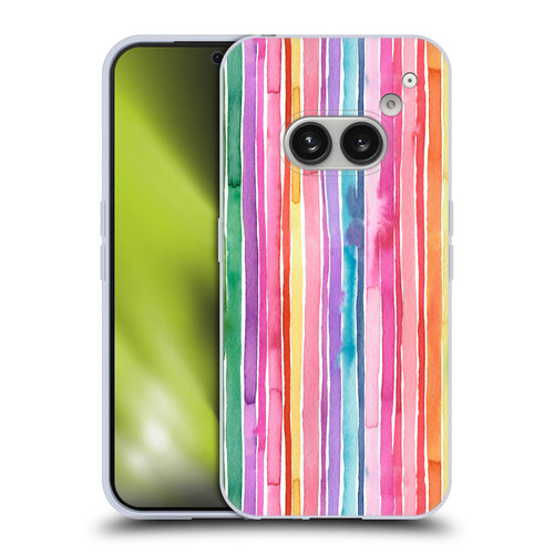 Ninola Colorful Geometric Rainbow Stripes Soft Gel Case for Nothing Phone (2a)