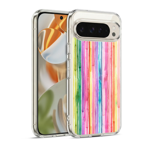 Ninola Colorful Geometric Rainbow Stripes Soft Gel Case for Google Pixel 9 / Pixel 9 Pro