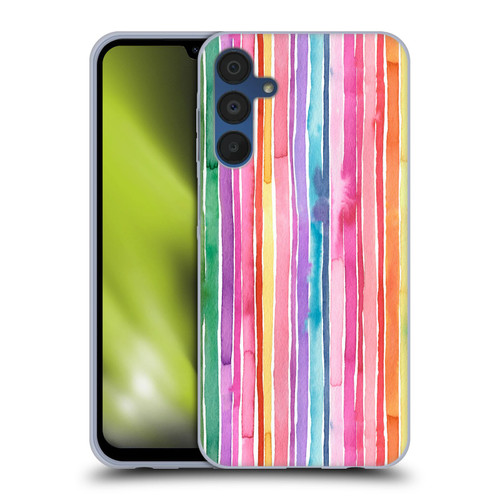 Ninola Colorful Geometric Rainbow Stripes Soft Gel Case for Samsung Galaxy A15