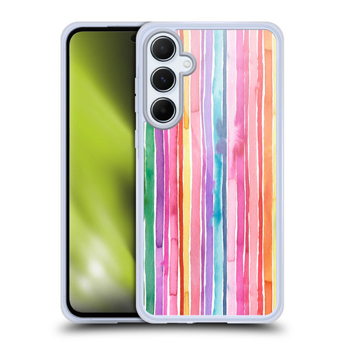 Ninola Colorful Geometric Rainbow Stripes Soft Gel Case for Samsung Galaxy A55 5G