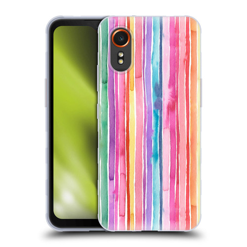 Ninola Colorful Geometric Rainbow Stripes Soft Gel Case for Samsung Galaxy Xcover7 5G