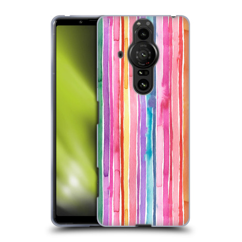 Ninola Colorful Geometric Rainbow Stripes Soft Gel Case for Sony Xperia Pro-I