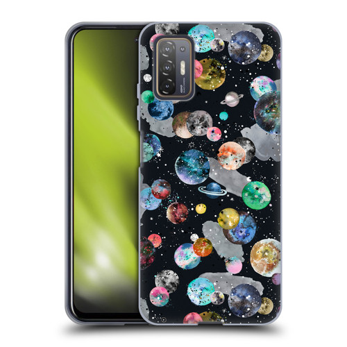 Ninola Colourful Patterns Space Planets Black Soft Gel Case for HTC Desire 21 Pro 5G