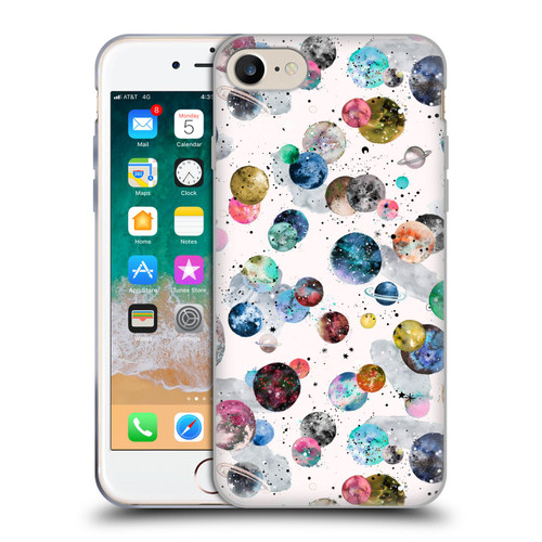 Ninola Colourful Patterns Space Planets White Soft Gel Case for Apple iPhone 7 / 8 / SE 2020 & 2022